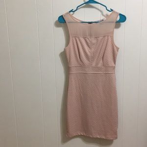 Blush/light pink dress with small gold dots/mesh